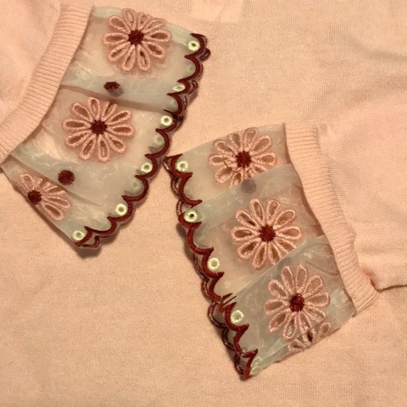 NWT~ LOFT OUTLET Fine Gauge Seeater with Ruffled Cuff Detail - Picture 3 of 7